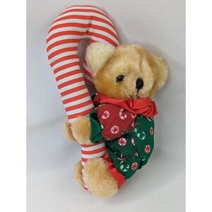 Giftco Bear Plush Candy Cane 7 Inch 1995 Christmas Stuffed Animal Toy